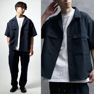 SITRY 폴리트로 반팔 셔츠 & 이지 팬츠 셋업