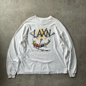 90s Hanes 롱 T 화이트 XL just lax'n 속어