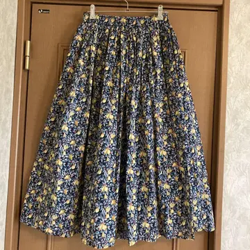 테치치 리버티 플레어 롱 스커트 서양배 후르츠 패턴 컨디션 최상