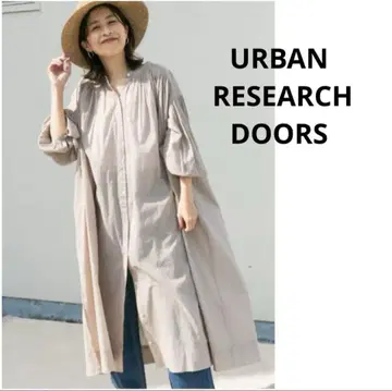URBAN RESEARCH DOORS 코튼 보일 개더 원피스