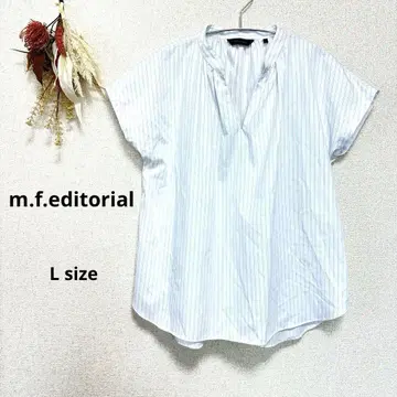 MF 에디토리얼 스키퍼 셔츠 프렌치 슬리브 스트라이프 L