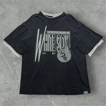 90s MLB 화이트 양말 USA제 빈티지 티셔츠 블랙 L 6492