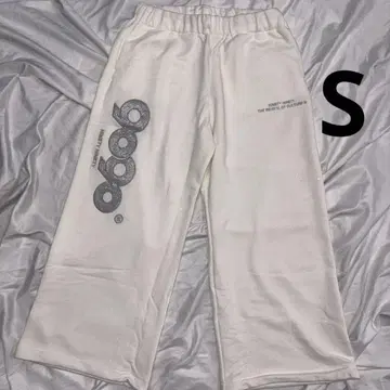 9090 girl OG 로고 글리터 스웨트 팬츠 화이트