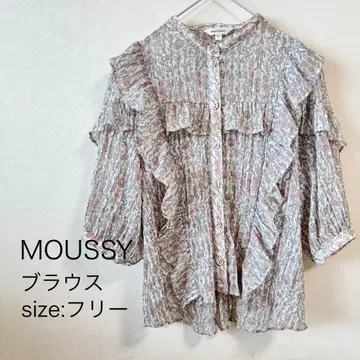 MOUSSY SHEER FLOWER RUFFLE 블라우스
