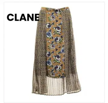 CLANE 클라네 FLOWER COMBI PLEATS SKIRT 스커트