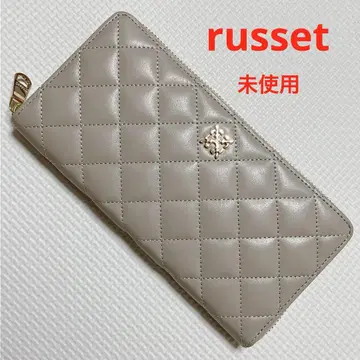 미사용 russet 퀼팅 가죽 라운드 지퍼 장지갑 그레이지