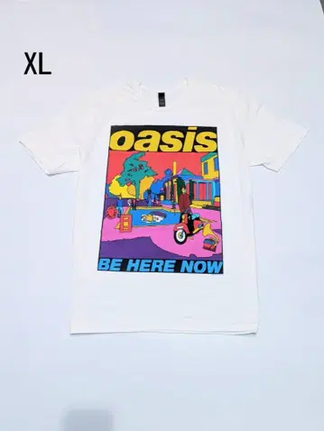 정품 새상품 OASIS 오아시스 티셔츠 밴딩 티셔츠 화이트 XL