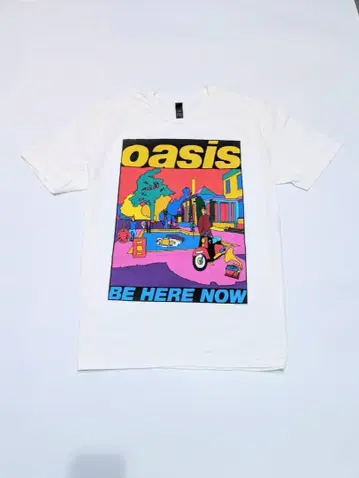 정품 새상품 OASIS 오아시스 티셔츠 밴딩 티셔츠 화이트 M