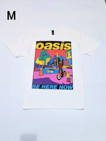 정품 새상품 OASIS 오아시스 티셔츠 밴딩 티셔츠 화이트 M