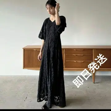 CLANE VINTAGE LACE PUFF ONE PIECE 블랙