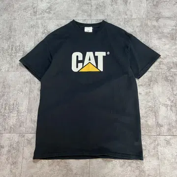 캐터필러 CAT 로고 프린트 기업 티셔츠