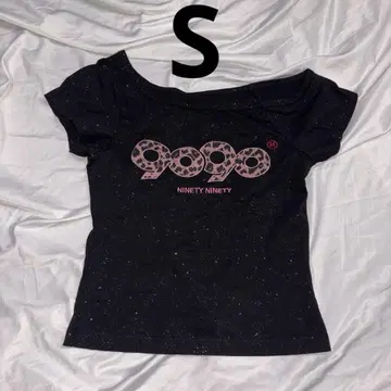 9090 girl OG 로고 오프 숄더 글리터