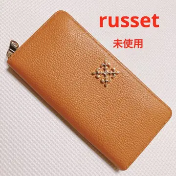 미사용 russet 러셋 가죽 라운드 지퍼 장지갑 오렌지