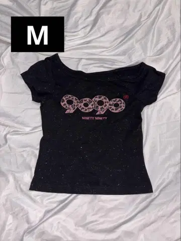 9090 girl OG 로고 오프 숄더 글리터