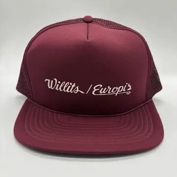 90년대 빈티지 Willits 가죽 신발 회사 프린트 로고 트래커 캡