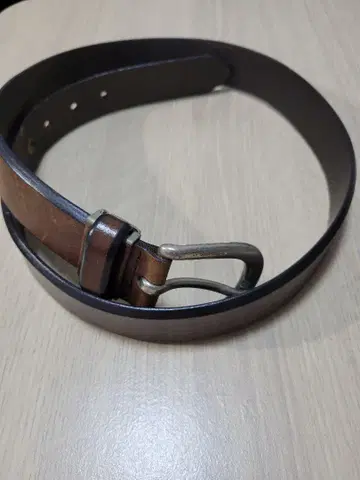 가죽 콤비 벨트 브라운 블랙