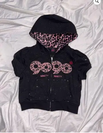 S 9090 girl OG 로고 글리터 지퍼 후드 티셔츠