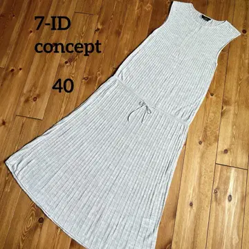 7-IDconcept 니트 롱 원피스 슬리브리스 베이지 40