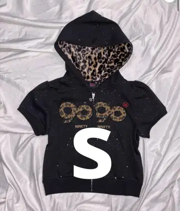 9090 girl OG 로고 글리터 지퍼 후드 티셔츠 S