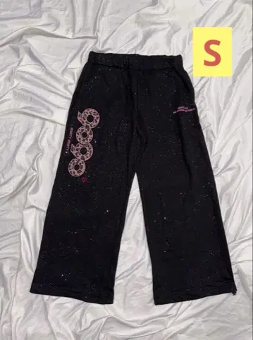 S 9090 girl OG 로고 글리터 스웨트 팬츠