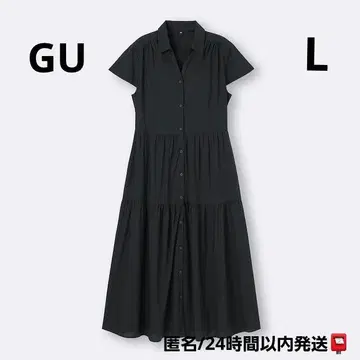 지유 티어드 원피스 블랙 검정 새상품