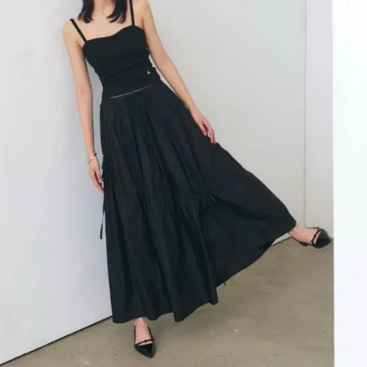 【CITY BREEZE】 NYLON SHIRRING LONG SKIRT CITY BREEZE | 시티브리즈 City Breeze Nylon Shirring Long