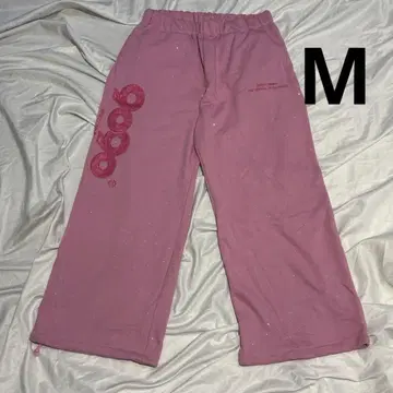 9090 girl OG 로고 글리터 스웨트 팬츠 핑크