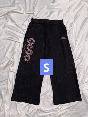 S 9090 girl OG 로고 글리터 스웨트 팬츠