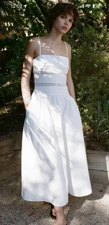 Zara 화이트 맥시 드레스 S 사이즈