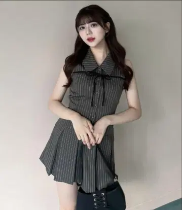 OLIVE des OLIVE 슬리브리스 셔츠 미니 원피스