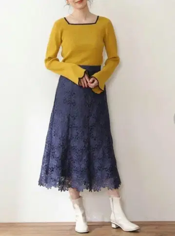 케미컬 레이스 머메이드 스커트