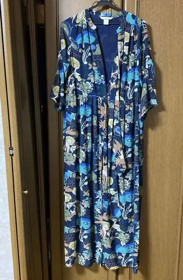 플라워 프린트 롱 원피스 7부 소매 H &M