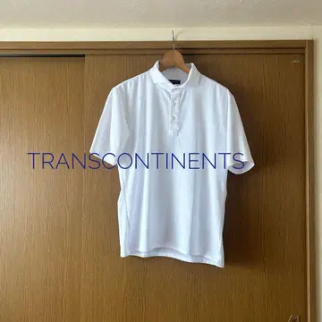 TRANSCONTINENTS 화이트 피케 셔츠 비즈니스 여행 골프