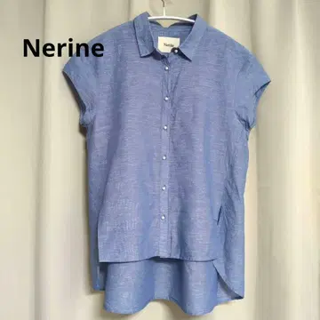 Nerine 프렌치 슬리브 블라우스 면 린넨 일본제 펄 버튼 1