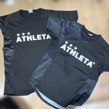 ATHLETA 반팔 티셔츠 블랙 2장 세트 검정 s
