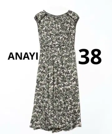 ANAYI 38 꽃무늬 새상품급 롱 원피스 쉬폰 슬리브리스 아나이