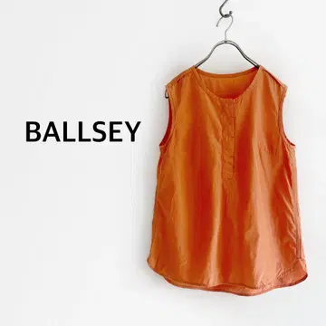 BALLSEY 실크 코튼 슬리브리스 블라우스