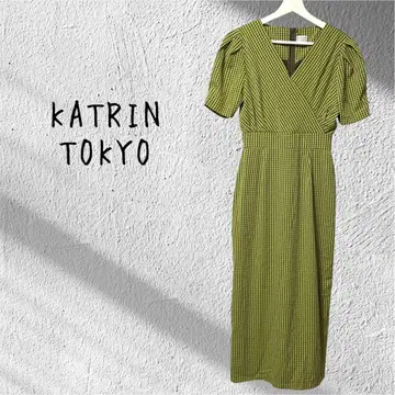 KATRIN TOKYO 카트린 도쿄 체크 반팔 롱 원피스
