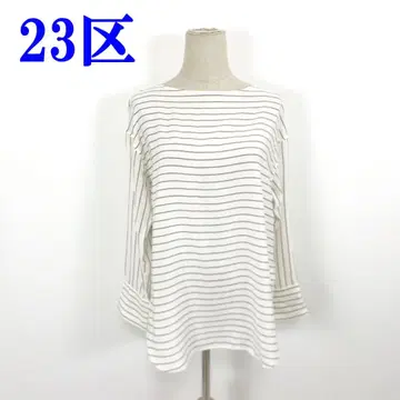 23구 긴팔 블라우스 아이보리 베이지 실크 100% 38 C3553