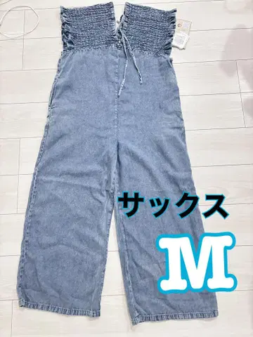 시마무라 Lax dan tia 데님 셔링 살로펫 M 중 스카이블루