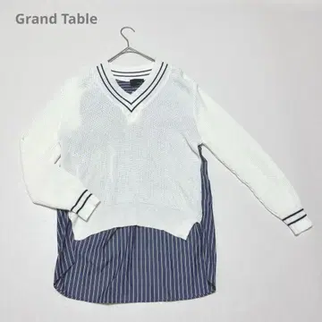 택 포함 새상품 그랜터블 야마다야 V넥 이소재 니트 린넨