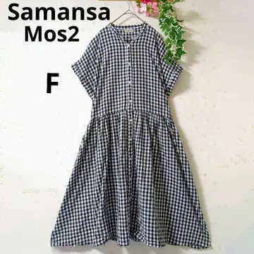 Samansa Mos2 사만사 모스모스 롱 원피스 면 체크 F