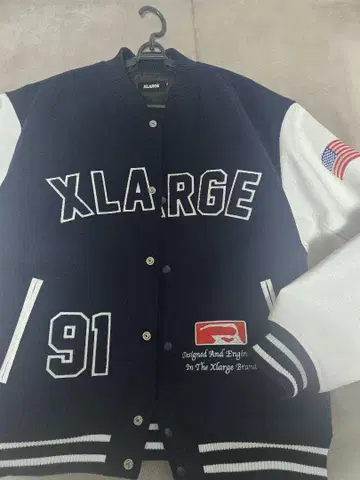 XLARGE 바시티 자켓 네이비/화이트 XL