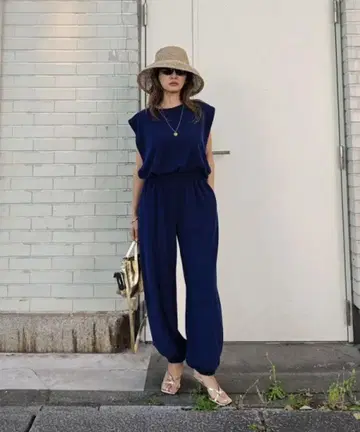 신상 네이비 릴랙스 핏 팬츠 셋업