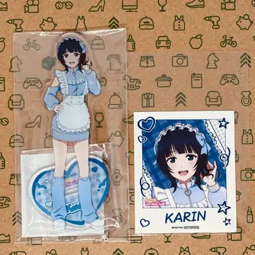 아사카 카린 아크릴 스탠드 + 사진풍 미니 카드 자지메이도페아! ver.