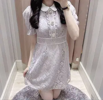 evelyn 레이스 비쥬 원피스 아이스 그레이