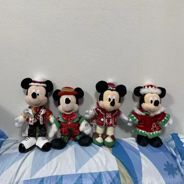 미키 봉제 인형 배지 4개 세트