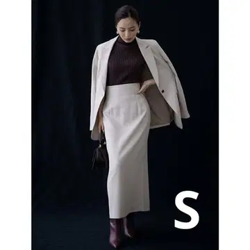 anuans 울 블렌드 펜슬 스커트 핑크 베이지 S 사이즈