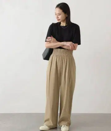 새상품급 JOURNAL STANDARD 나일론 스트레치 와이드 팬츠