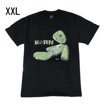 KORN 콘 티셔츠 밴딩 티셔츠 블랙 2XL